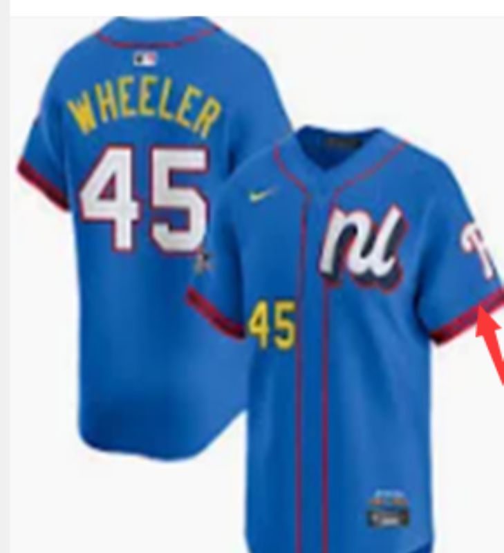 Men 2025 Philadelphia Phillies 45 Wheeler Blue All star Nike MLB Jersey style 04